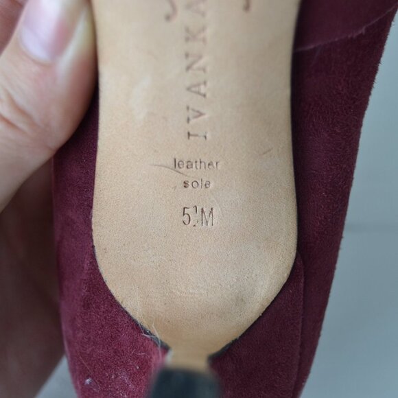 Ivanka Trump Kitten Heels Dark Purple Women's 5.5 Formal Suede Leather Sole - Picture 8 of 8